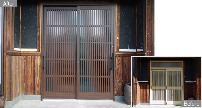 S様邸 玄関リフォーム　Before → After